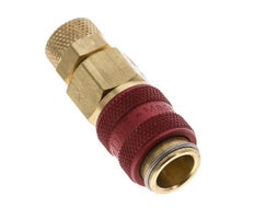 Messing DN 5 Rot Luftkupplungsmuffe 4x6 mm Überwurfmutter