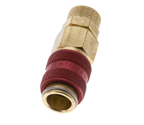 Messing DN 5 Rot Luftkupplungsmuffe 4x6 mm Überwurfmutter