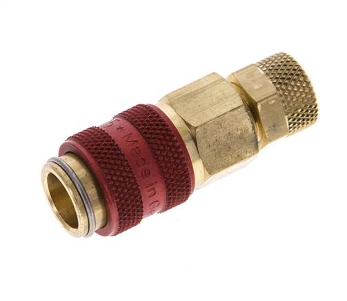 Messing DN 5 Rot Luftkupplungsmuffe 4x6 mm Überwurfmutter