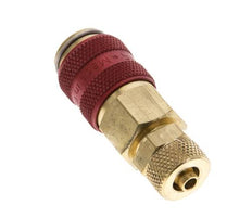 Messing DN 5 Rot Luftkupplungsmuffe 4x6 mm Überwurfmutter