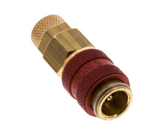 Messing DN 5 Rot Luftkupplung Muffe 4x6 mm Überwurfmutter Doppelabsperrung