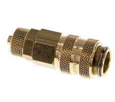 Brass DN 5 Air Coupling Socket 4x6 mm Union Nut Double Shut-Off