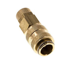 Brass DN 5 Air Coupling Socket 4x6 mm Union Nut Double Shut-Off
