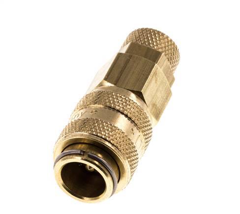Brass DN 5 Air Coupling Socket 4x6 mm Union Nut Double Shut-Off