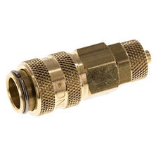 Brass DN 5 Air Coupling Socket 4x6 mm Union Nut Double Shut-Off