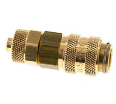 Messing DN 5 Luftkupplungsmuffe 6x8 mm Überwurfmutter Doppelabsperrung
