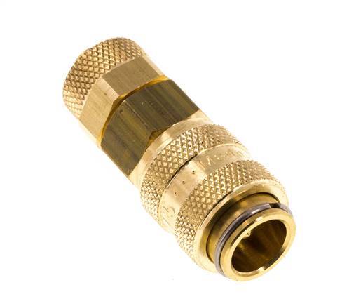 Messing DN 5 Luftkupplungsmuffe 6x8 mm Überwurfmutter Doppelabsperrung