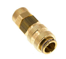Messing DN 5 Luftkupplungsmuffe 6x8 mm Überwurfmutter Doppelabsperrung