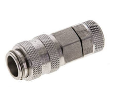 Stainless steel DN 5 Air Coupling Socket 6x8 mm Union Nut Double Shut-Off