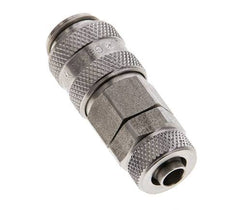 Stainless steel DN 5 Air Coupling Socket 6x8 mm Union Nut Double Shut-Off