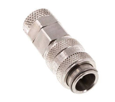 Stainless Steel 316L DN 5 Air Coupling Socket 6x8 mm Union Nut Double Shut-Off
