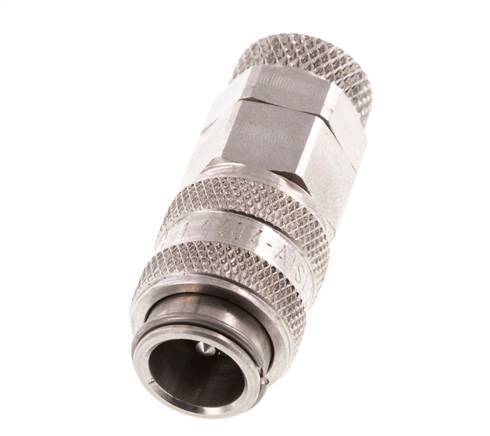 Edelstahl 316L DN 5 Luftkupplungsmuffe 6x8 mm Überwurfmutter Doppelabsperrung