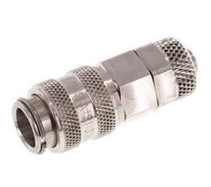 Edelstahl 316L DN 5 Luftkupplungsmuffe 6x8 mm Überwurfmutter Doppelabsperrung
