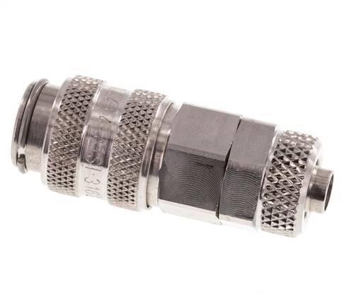 Edelstahl 316L DN 5 Luftkupplungsmuffe 6x8 mm Überwurfmutter Doppelabsperrung