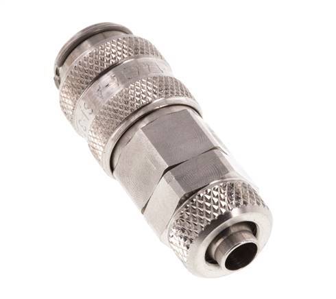 Edelstahl 316L DN 5 Luftkupplungsmuffe 6x8 mm Überwurfmutter Doppelabsperrung