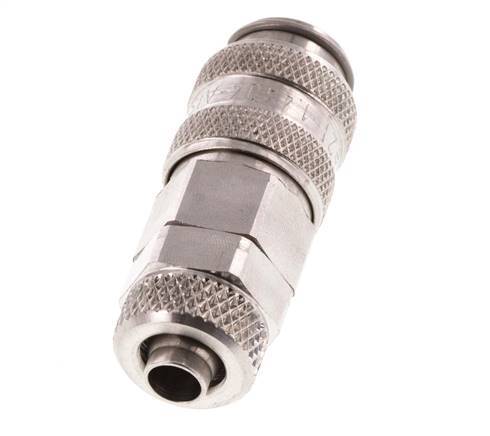 Edelstahl 316L DN 5 Luftkupplungsmuffe 6x8 mm Überwurfmutter Doppelabsperrung