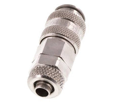 Edelstahl 316L DN 5 Luftkupplungsmuffe 6x8 mm Überwurfmutter Doppelabsperrung