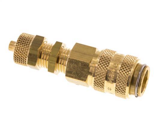 Messing DN 5 Luftkupplungsmuffe 4x6 mm Überwurfmutter Bulkhead