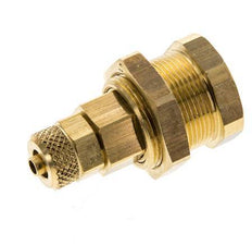 Messing DN 5 Luftkupplung Buchse 4x6 mm Überwurfmutter Bulkhead Pull-Off