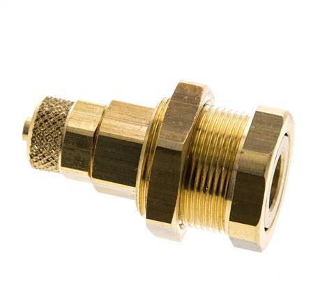 Messing DN 5 Luftkupplung Buchse 4x6 mm Überwurfmutter Bulkhead Pull-Off