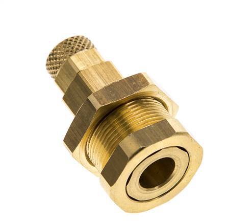 Brass DN 5 Air Coupling Socket 4x6 mm Union Nut Bulkhead Pull-Off