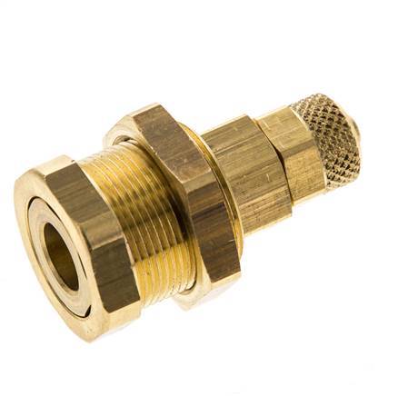 Messing DN 5 Luftkupplung Buchse 4x6 mm Überwurfmutter Bulkhead Pull-Off