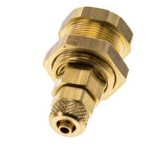 Messing DN 5 Luftkupplung Buchse 4x6 mm Überwurfmutter Bulkhead Pull-Off