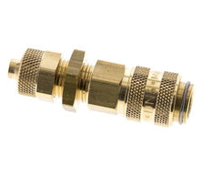Messing DN 5 Luftkupplung Muffe 6x8 mm Überwurfmutter Bulkhead Pull-Off Double Shut-Off