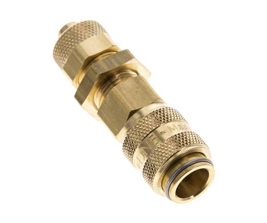 Messing DN 5 Luftkupplung Muffe 6x8 mm Überwurfmutter Bulkhead Pull-Off Double Shut-Off
