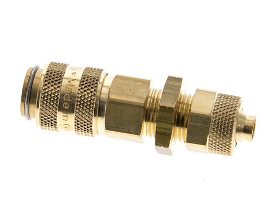Messing DN 5 Luftkupplung Muffe 6x8 mm Überwurfmutter Bulkhead Pull-Off Double Shut-Off