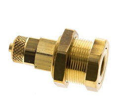 Messing DN 5 Luftkupplung Muffe 4x6 mm Überwurfmutter Bulkhead Pull-Off Double Shut-Off