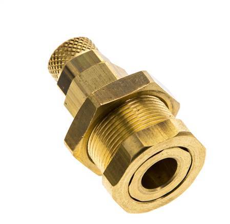 Messing DN 5 Luftkupplung Muffe 4x6 mm Überwurfmutter Bulkhead Pull-Off Double Shut-Off