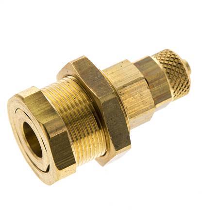 Messing DN 5 Luftkupplung Muffe 4x6 mm Überwurfmutter Bulkhead Pull-Off Double Shut-Off