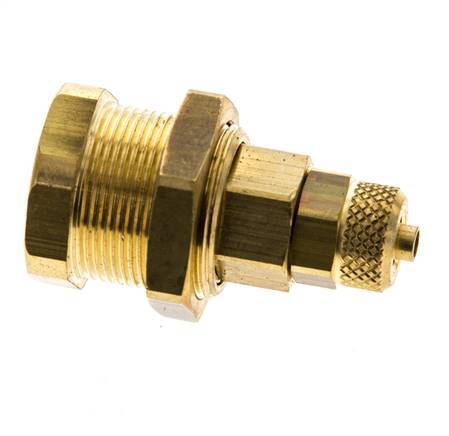 Messing DN 5 Luftkupplung Muffe 4x6 mm Überwurfmutter Bulkhead Pull-Off Double Shut-Off