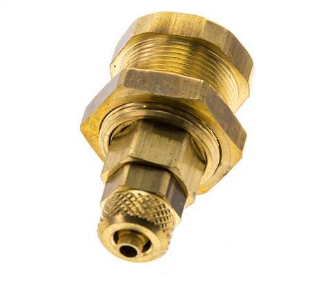 Messing DN 5 Luftkupplung Muffe 4x6 mm Überwurfmutter Bulkhead Pull-Off Double Shut-Off