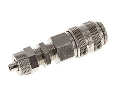 Messing vernickelt DN 5 Luftkupplungsmuffe 4x6 mm Überwurfmutter Bulkhead