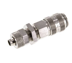 Messing vernickelt DN 5 Luftkupplungsmuffe 6x8 mm Überwurfmutter Bulkhead