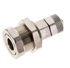 Messing vernickelt DN 5 Luftkupplungsmuffe 6x8 mm Überwurfmutter Bulkhead Pull-Off