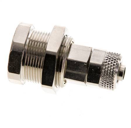 Messing vernickelt DN 5 Luftkupplungsmuffe 6x8 mm Überwurfmutter Bulkhead Pull-Off