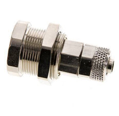 Messing vernickelt DN 5 Luftkupplungsmuffe 6x8 mm Überwurfmutter Bulkhead Pull-Off