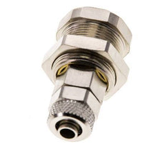 Messing vernickelt DN 5 Luftkupplungsmuffe 6x8 mm Überwurfmutter Bulkhead Pull-Off