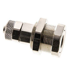 Messing vernickelt DN 5 Luftkupplungsmuffe 6x8 mm Überwurfmutter Bulkhead Pull-Off