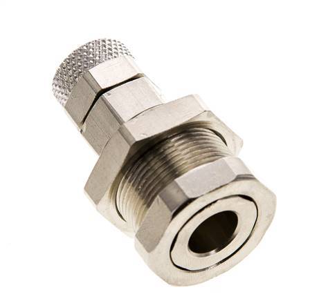 Messing vernickelt DN 5 Luftkupplungsmuffe 6x8 mm Überwurfmutter Bulkhead Pull-Off