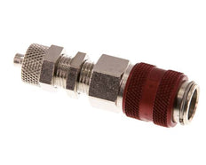 Messing vernickelt DN 5 Rot Luftkupplungsmuffe 4x6 mm Überwurfmutter Bulkhead