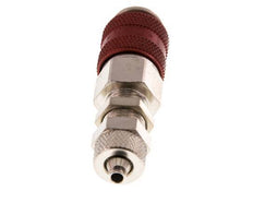 Messing vernickelt DN 5 Rot Luftkupplungsmuffe 4x6 mm Überwurfmutter Bulkhead