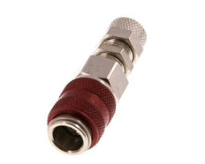 Messing vernickelt DN 5 Rot Luftkupplungsmuffe 4x6 mm Überwurfmutter Bulkhead