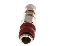 Messing vernickelt DN 5 Rot Luftkupplungsmuffe 4x6 mm Überwurfmutter Bulkhead