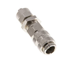Messing vernickelt DN 5 Luftkupplungsmuffe 6x8 mm Überwurfmutter Bulkhead Doppelabsperrung