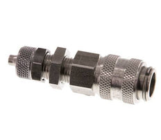 Edelstahl DN 5 Luftkupplung Muffe 4x6 mm Überwurfmutter Bulkhead