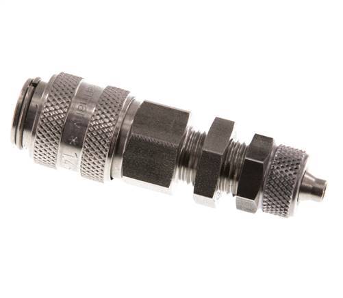 Edelstahl DN 5 Luftkupplung Muffe 4x6 mm Überwurfmutter Bulkhead